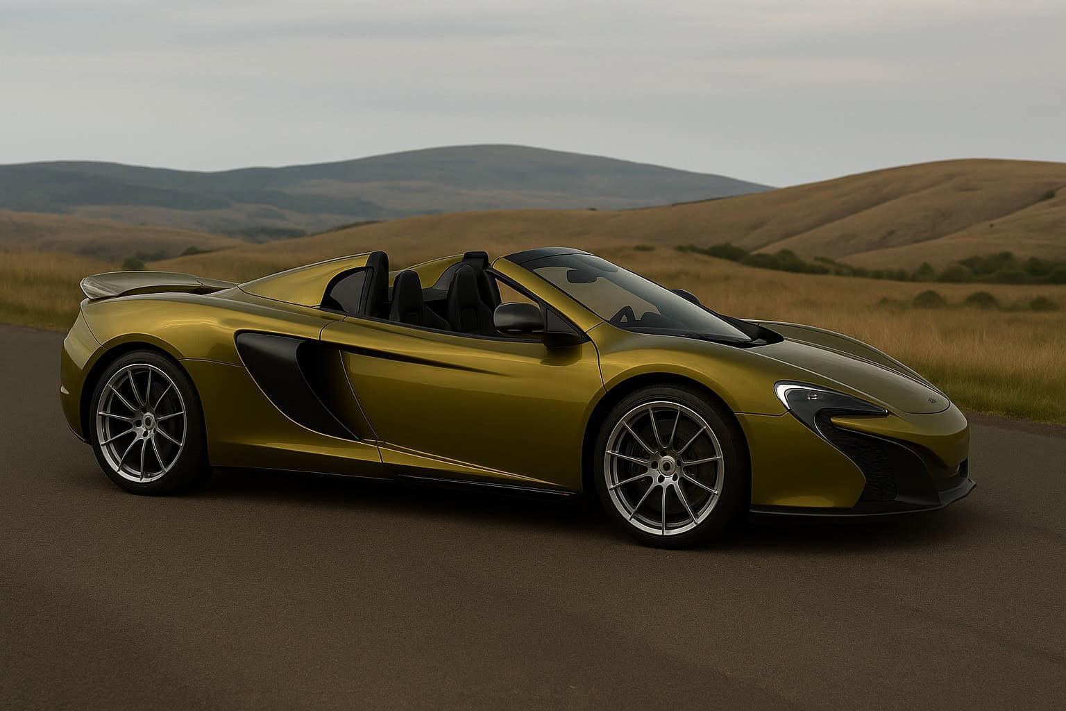 Seitenansicht McLaren 675LT Spider im Schwarzwald