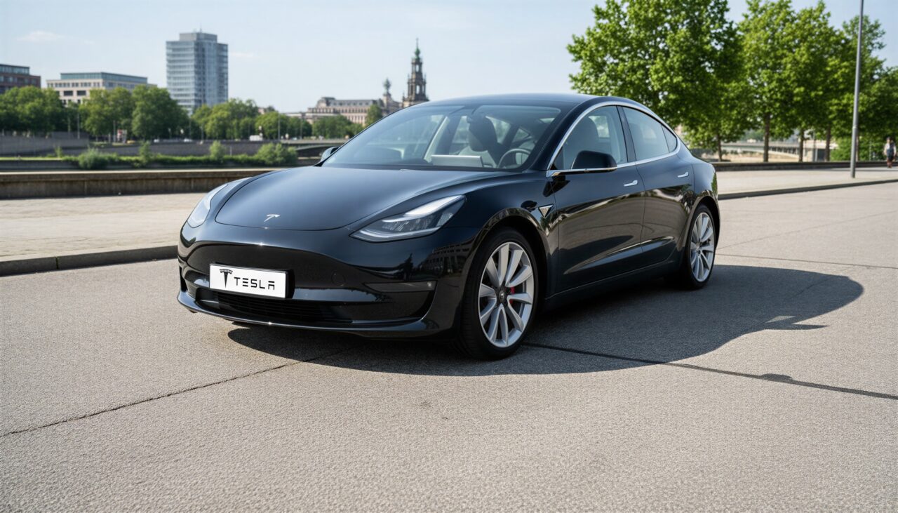 Tesla Model 3 Long Range mieten in Dresden hero