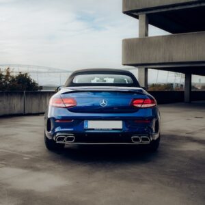 Heckansicht vom Mercedes C63s AMG Cabrio in Stuttgart