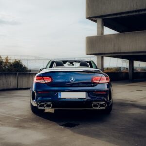 Heckansicht vom Mercedes C63s AMG Cabrio in Stuttgart