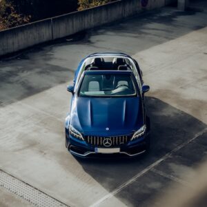 Draufsicht vom Mercedes C63s AMG Cabrio in Stuttgart