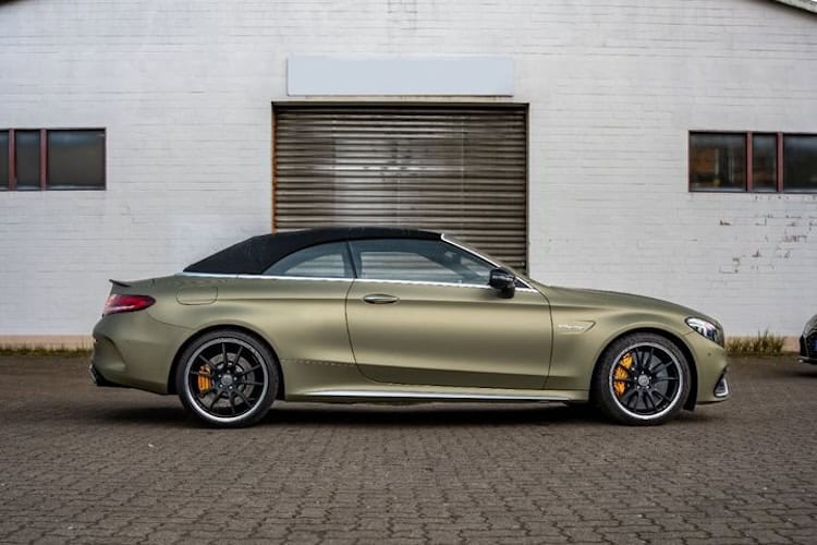 Seitenansicht vom Mercedes C63s AMG Cabrio in Hamburg