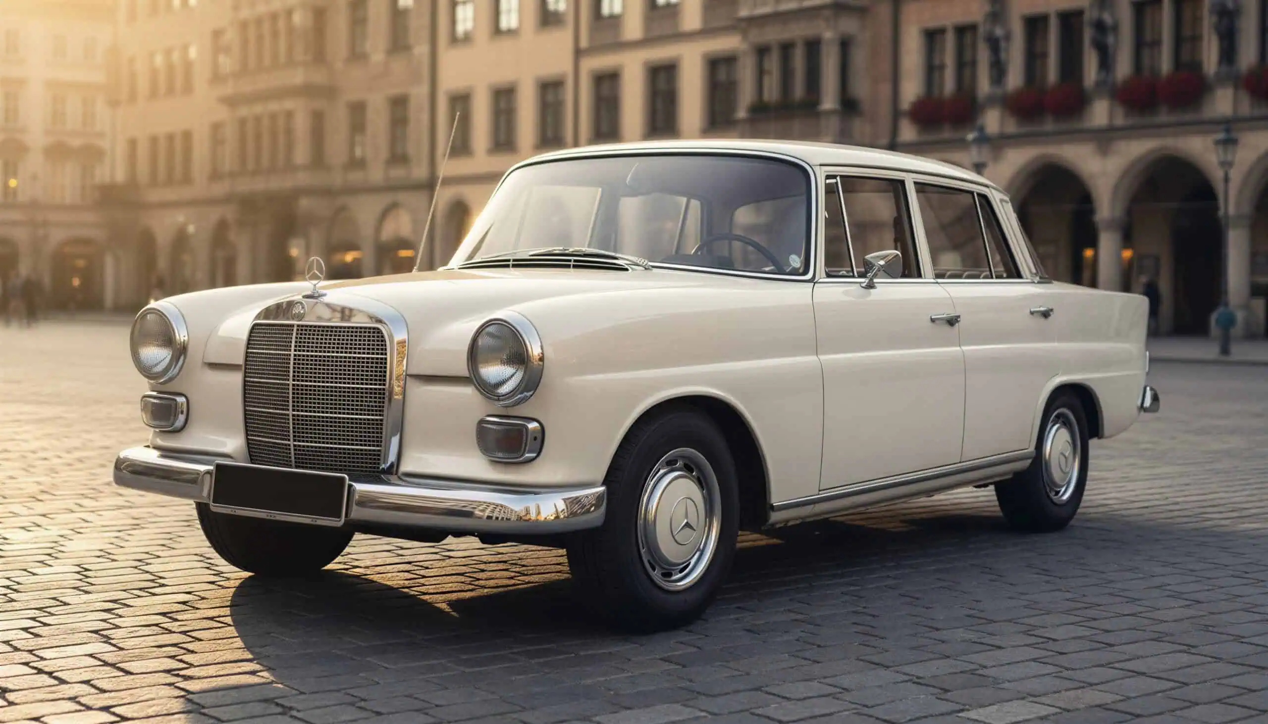 Mercedes-Benz 200 Heckflosse Oldtimer mieten in München hero