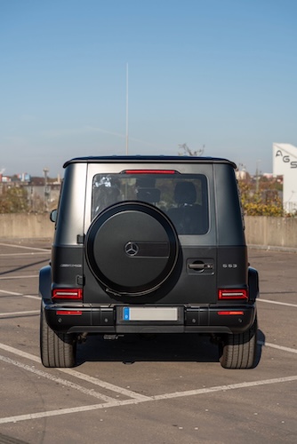 Heckansicht vom Mercedes G63 AMG in Stuttgart