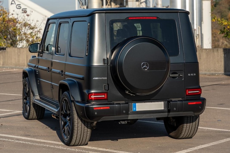 Seitenansicht hinten vom Mercedes G63 AMG in Stuttgart