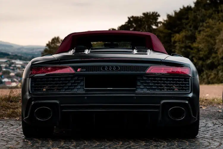 Heckansicht vom Audi R8 zum Mieten