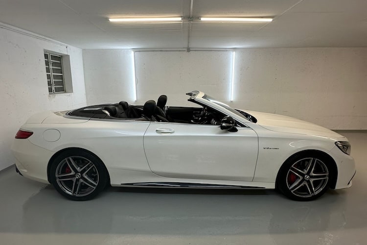 Seitenansicht vom Mercedes S500 Cabrio in München