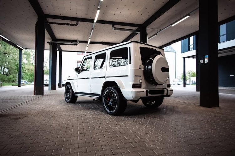 Hinterseite von Mercedes G63 mieten in München