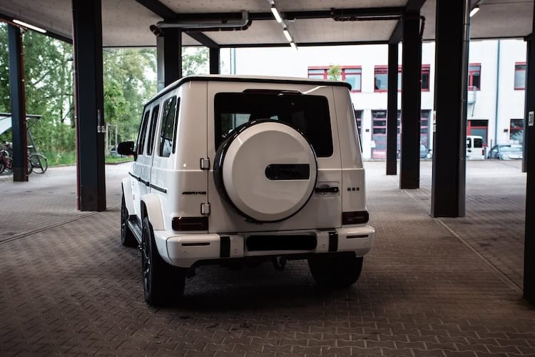 Heckansicht von Mercedes G63 mieten in München