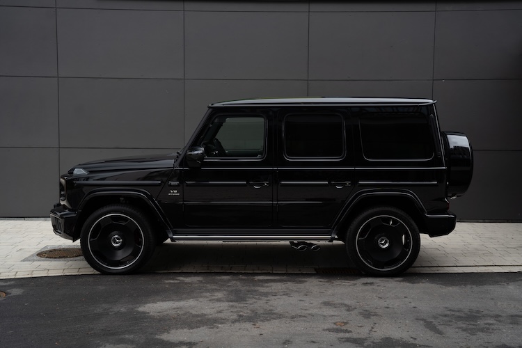 Seitenansicht vom Mercedes G63 AMG 2024 in München