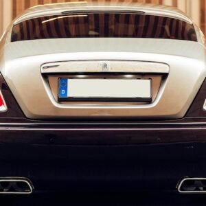 Heckansicht vom Rolls Royce Wraith in Frankfurt