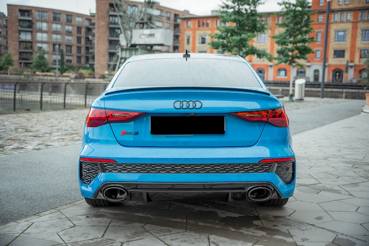 Heckansicht vom Audi RS3 in Frankfurt