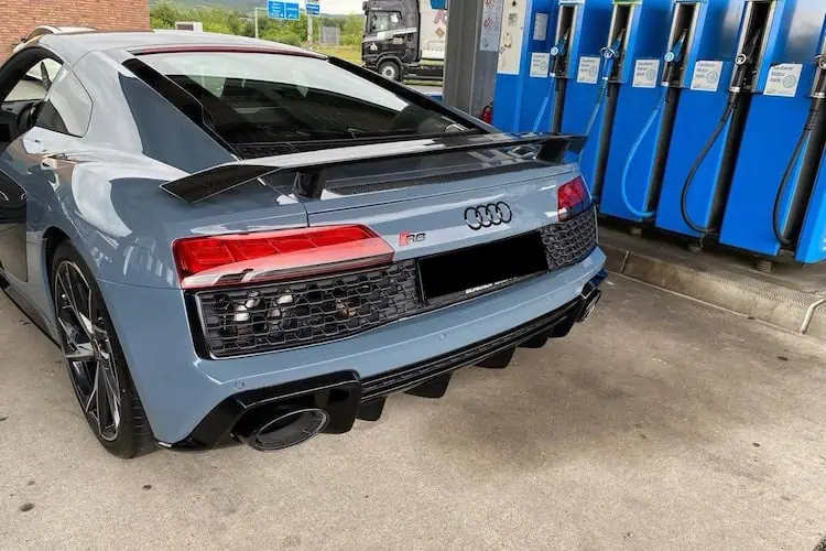 Heckansicht vom Audi R8 V10 Performance in Nürnberg