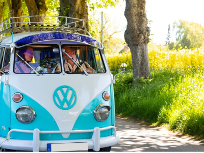 Frontansicht vom VW Bulli T1 Camper in Flensburg