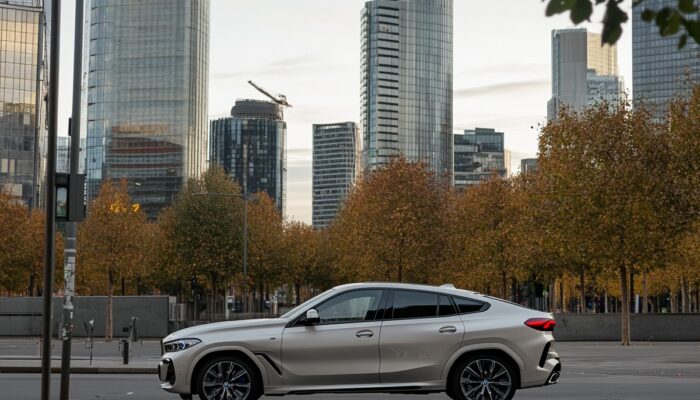 BMW X6 vor moderner Skyline – markantes Design und Premium-Präsenz bei der Probefahrt entdecken