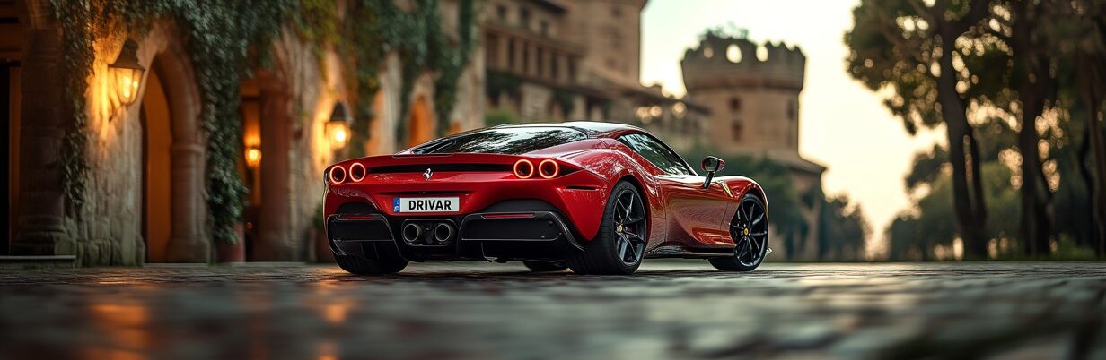 Mietwagen bei DRIVAR – die Sportwagenvermietung: Front-Three-Quarter Ansicht eines Sportwagens