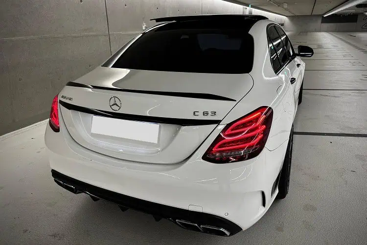 Heckansicht rechts Mercedes C63 AMG in Düsseldorf