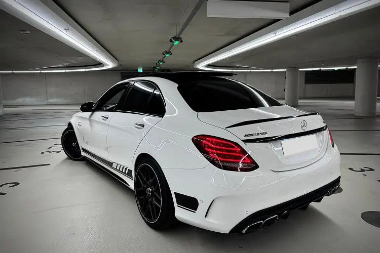 Heckansicht links Mercedes C63 AMG in Düsseldorf