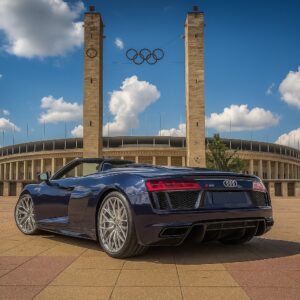 Heckansicht Audi R8 V10 Spyder Quattro in Berlin