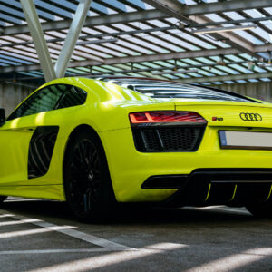 Heckansicht Audi R8 V10 Coupe in Frankfurt am Main