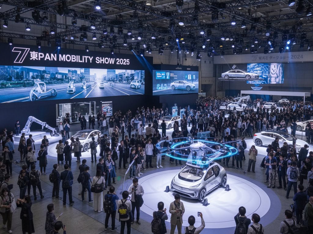 Concept stage and future-mobility exhibits in Tokyo