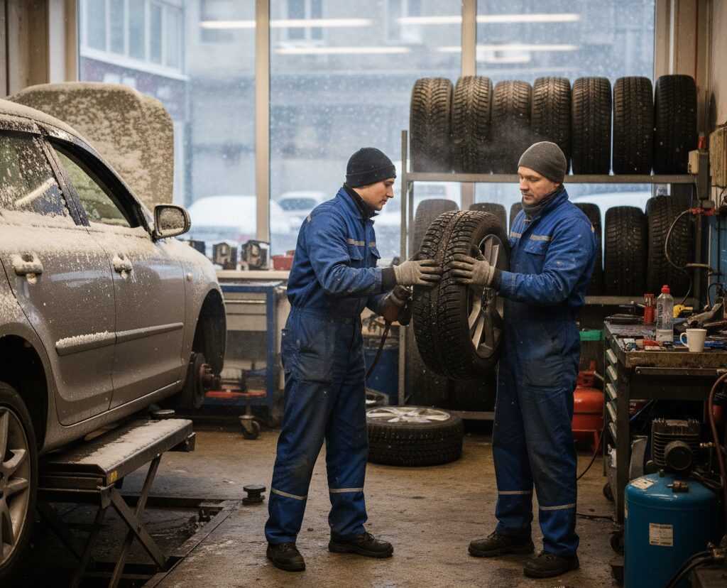 Winterräder aufziehen durch die Werkstatt