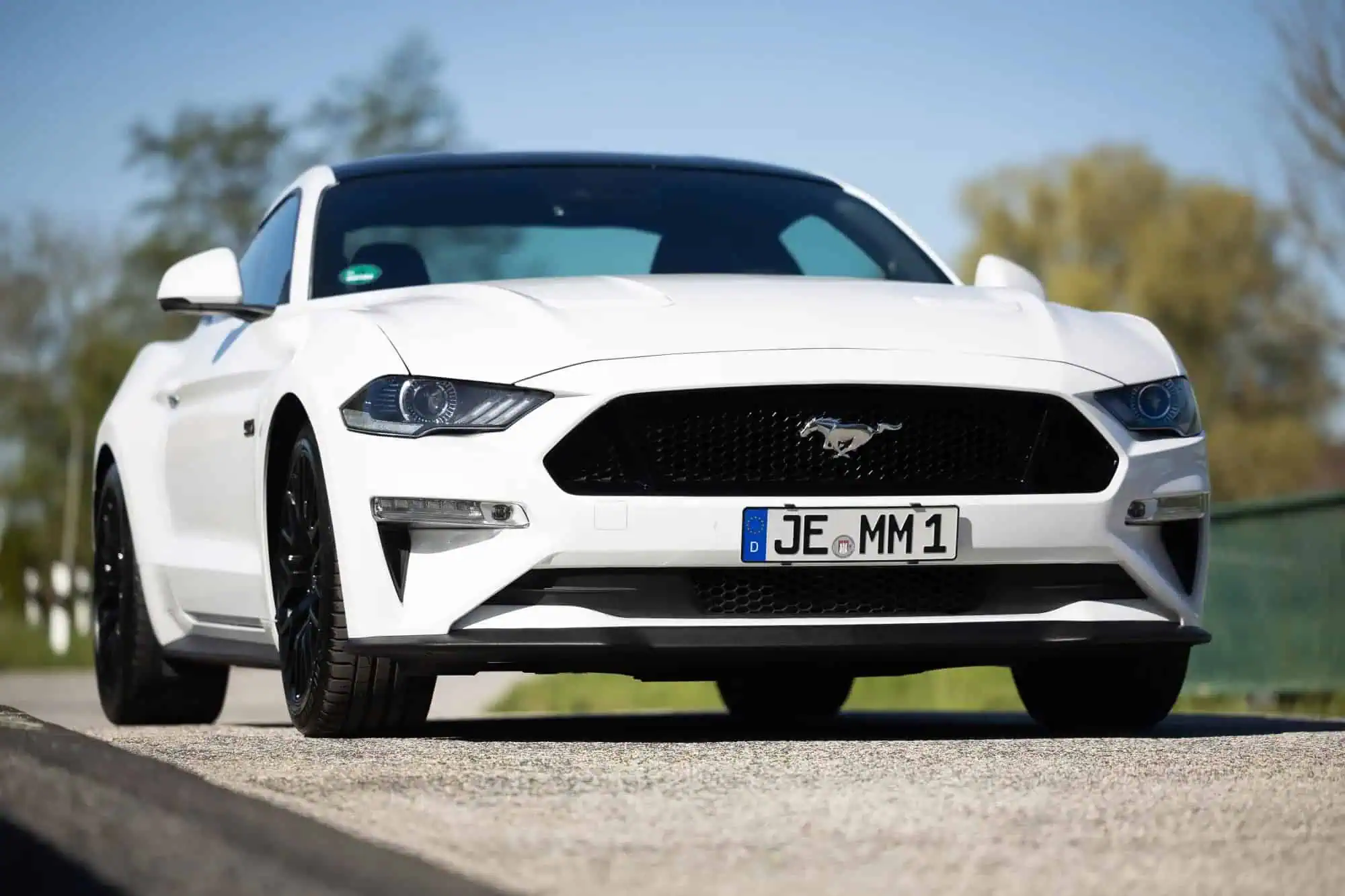 Seitenansicht vorne vom Ford Mustang GT in Hamburg